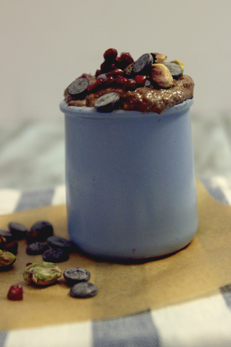 Chocolate Chia Pudding (Vegan & GF) via Teffy's Perksa
