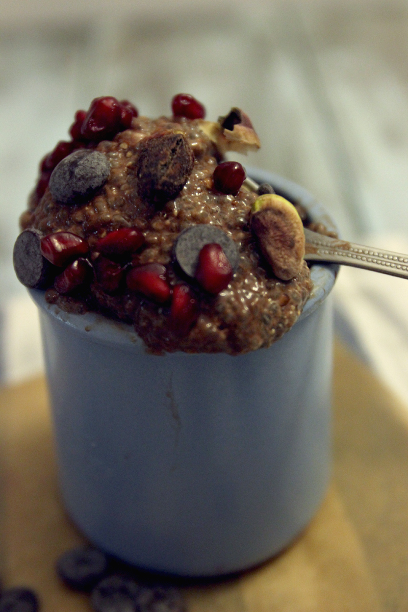 Chocolate Chia Pudding (Vegan & GF) via Teffy's Perksa