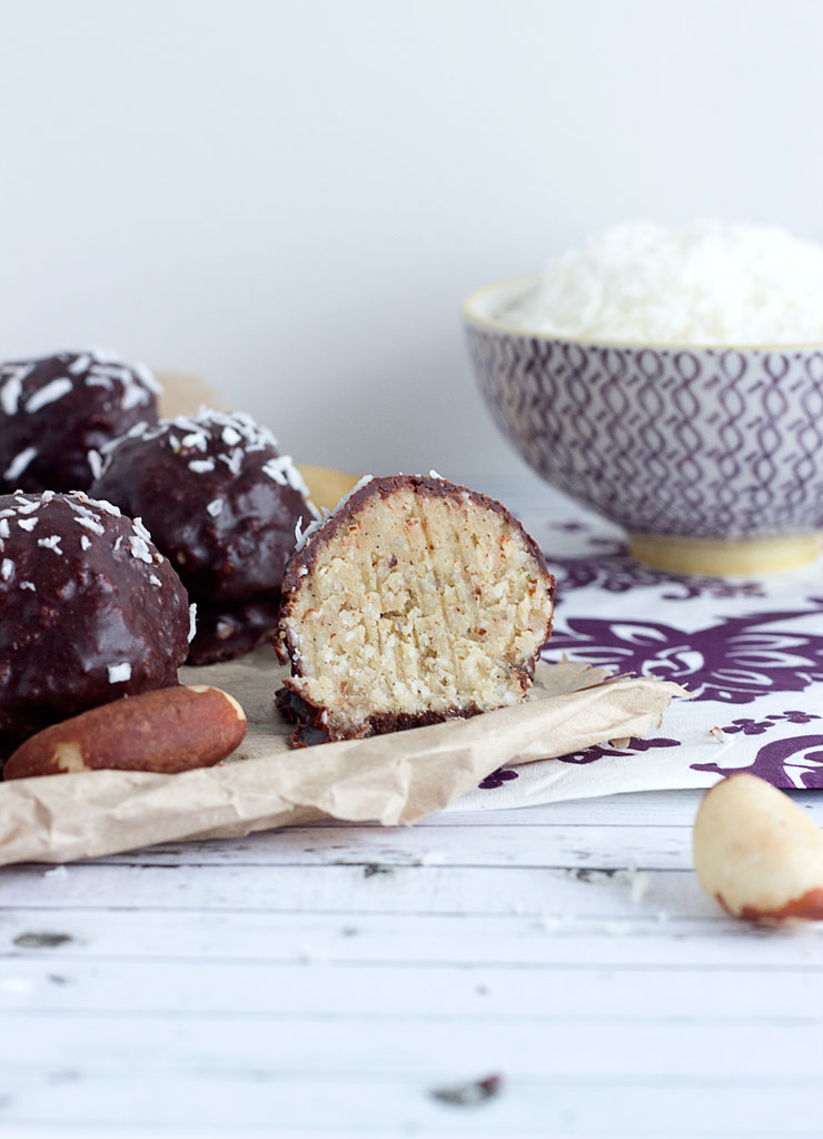 Coconut and Brazil Nut Truffles via Teffy's Perks