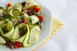 Courgette Ribbons with Quinoa and Olives