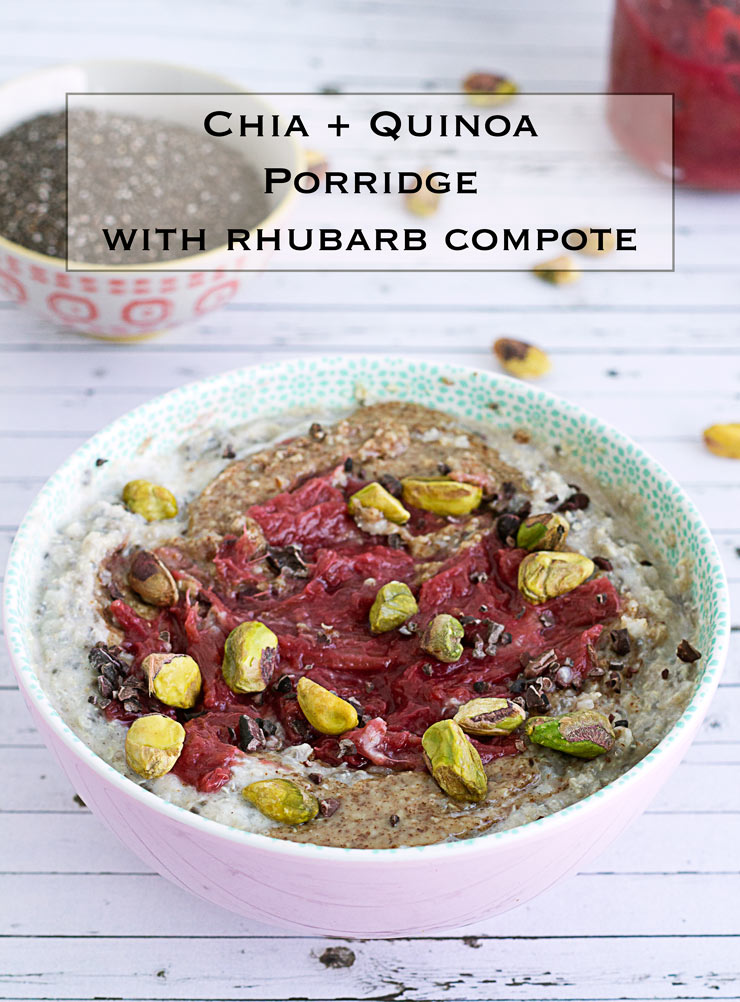 Chia and Quinoa Porridge with Rhubarb Compote via Teffy's Perks 