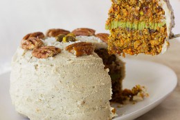 Raw Carrot Cake with Coconut-Matcha Frosting