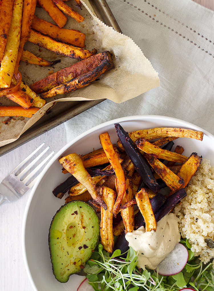 Harissa Roasted Root Vegetable Chips! Deliciously spicy and flavoursome! 