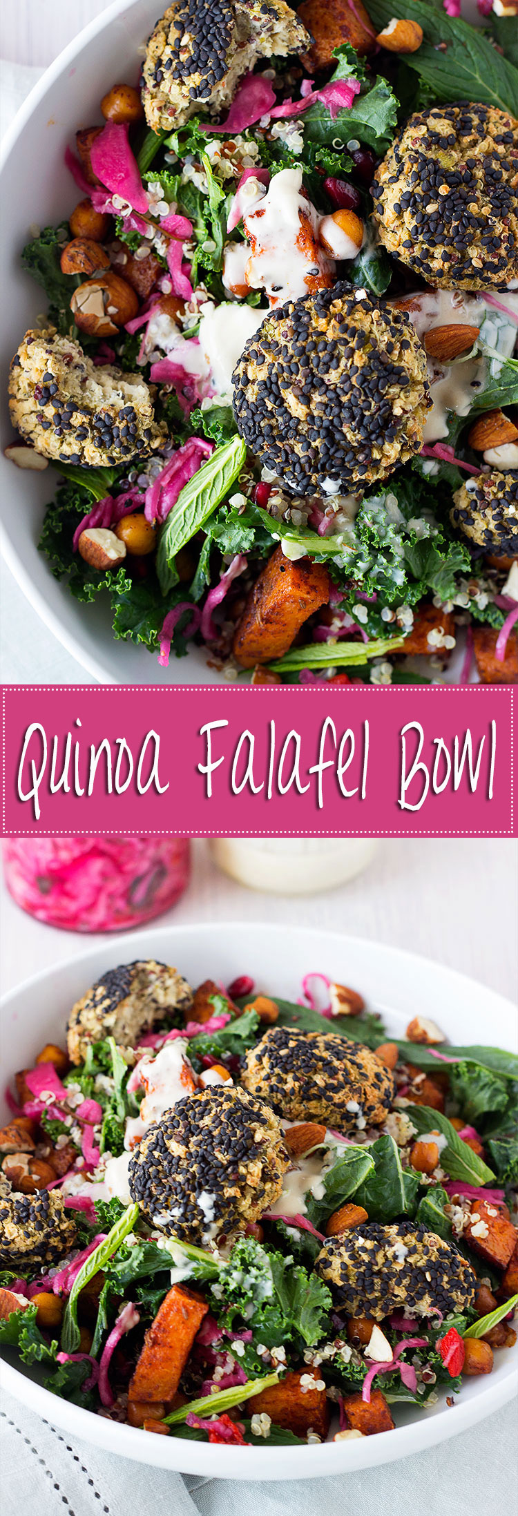 Epic Quinoa Falafel Salad Bowl | From www.sprinkleofgreen.com