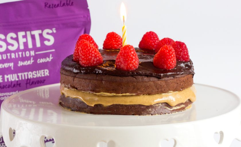 Chocolate & Peanut Butter Protein Cake