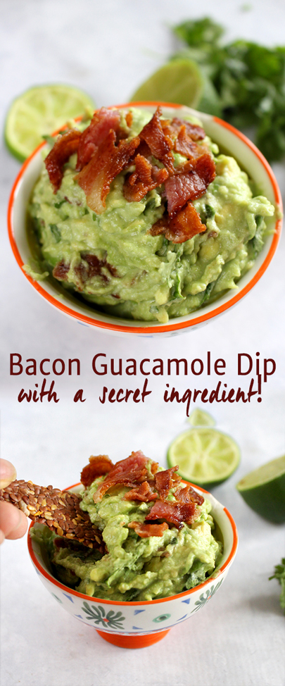 Spicy Bacon Guacamole Dip | the low carb dip perfect for dinner parties!