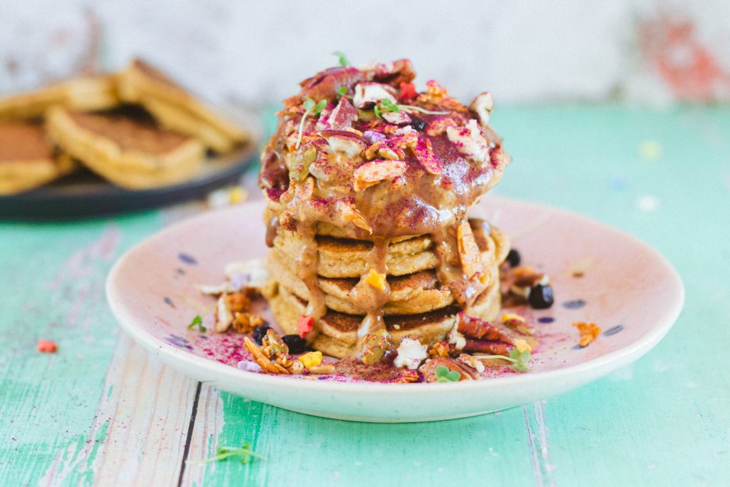 Carrot Cake Pancakes made Gluten Free and with a Vegan option too!