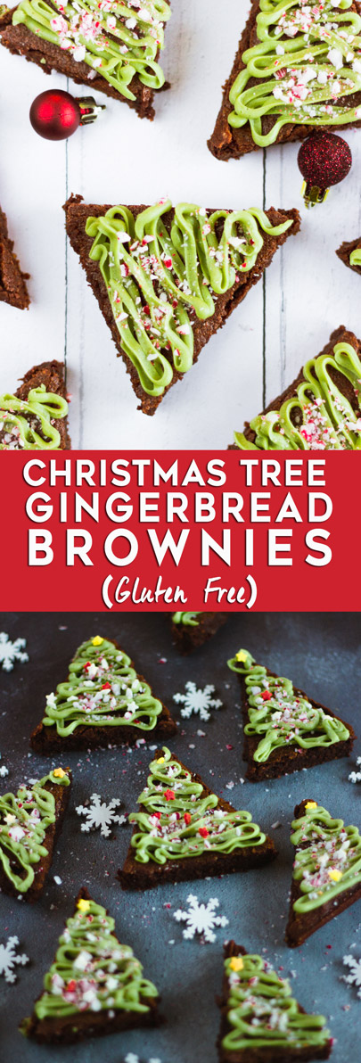 Happy Holidays Gingerbread Brownies (Gluten Free)