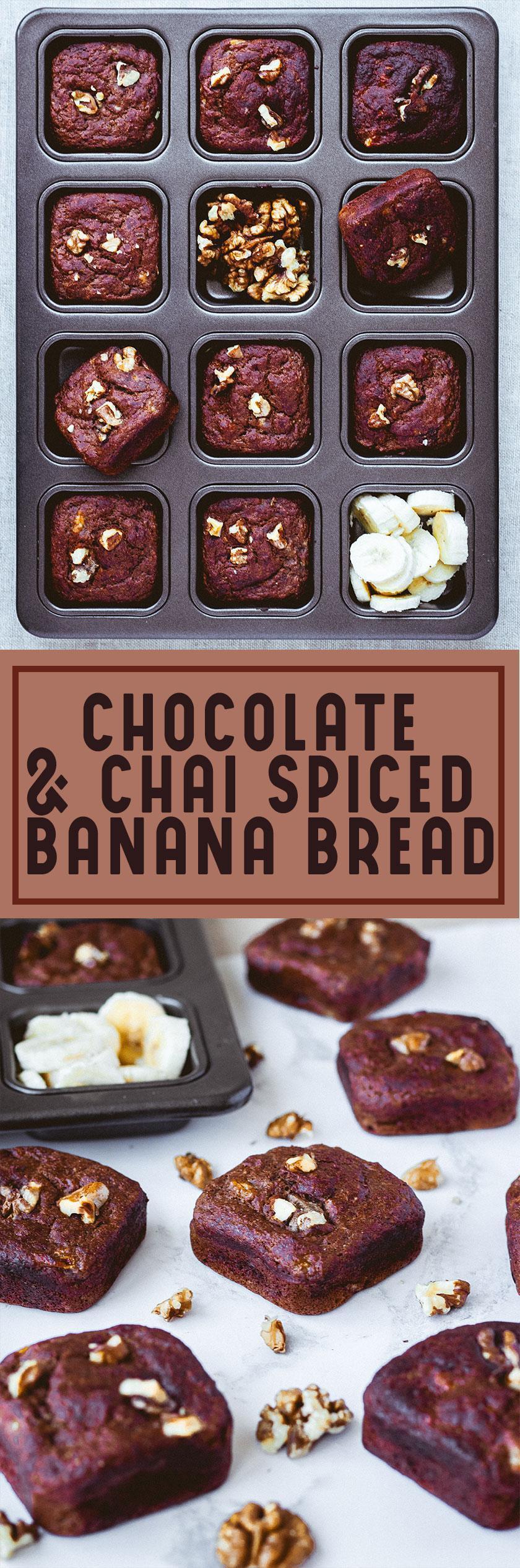 Choc Chai Mini Banana Bread! Vegan + Gluten Free options - www.sprinkleofgreen.com