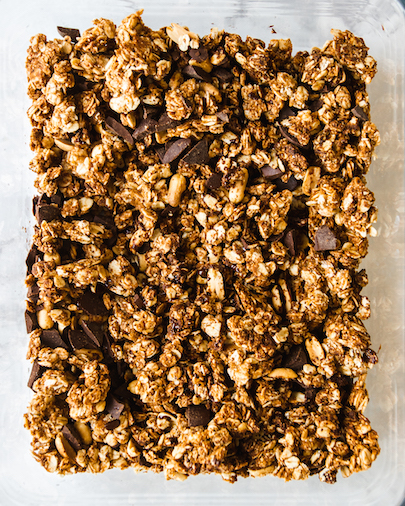 Peanut Butter Chocolate Chunk Granola Clusters [ HEALTHY! ]